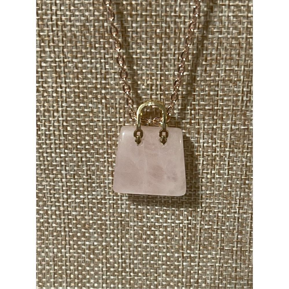 Rose Quartz Purse Pendant Necklace